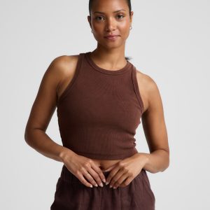 On Repeat Rib High Neck Cropped Tank