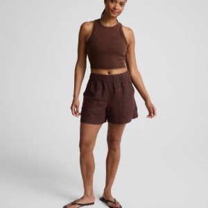 On Repeat Rib High Neck Cropped Tank
