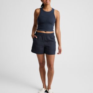 On Repeat Rib High Neck Cropped Tank