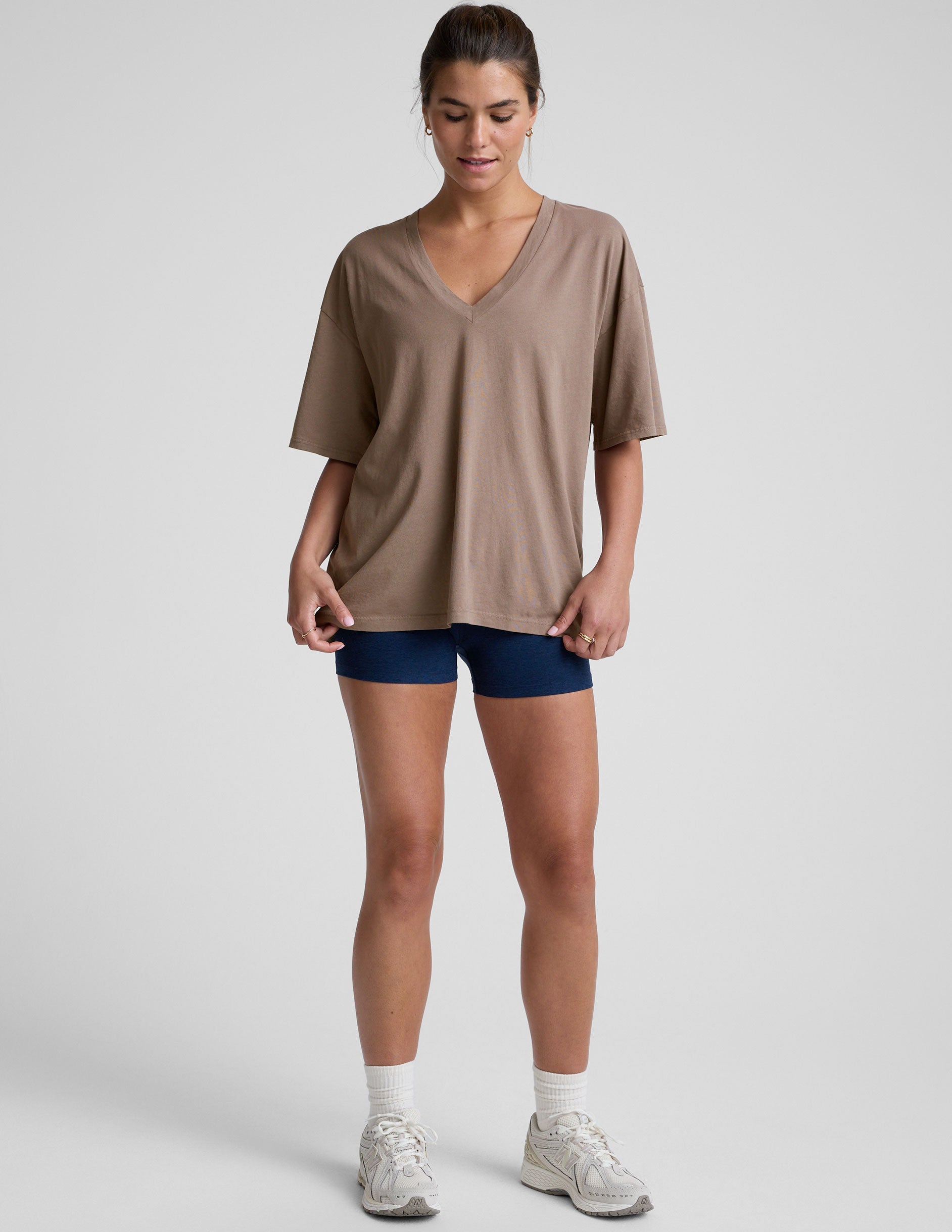 Oversized V-neck Cotton Tee - Image 5