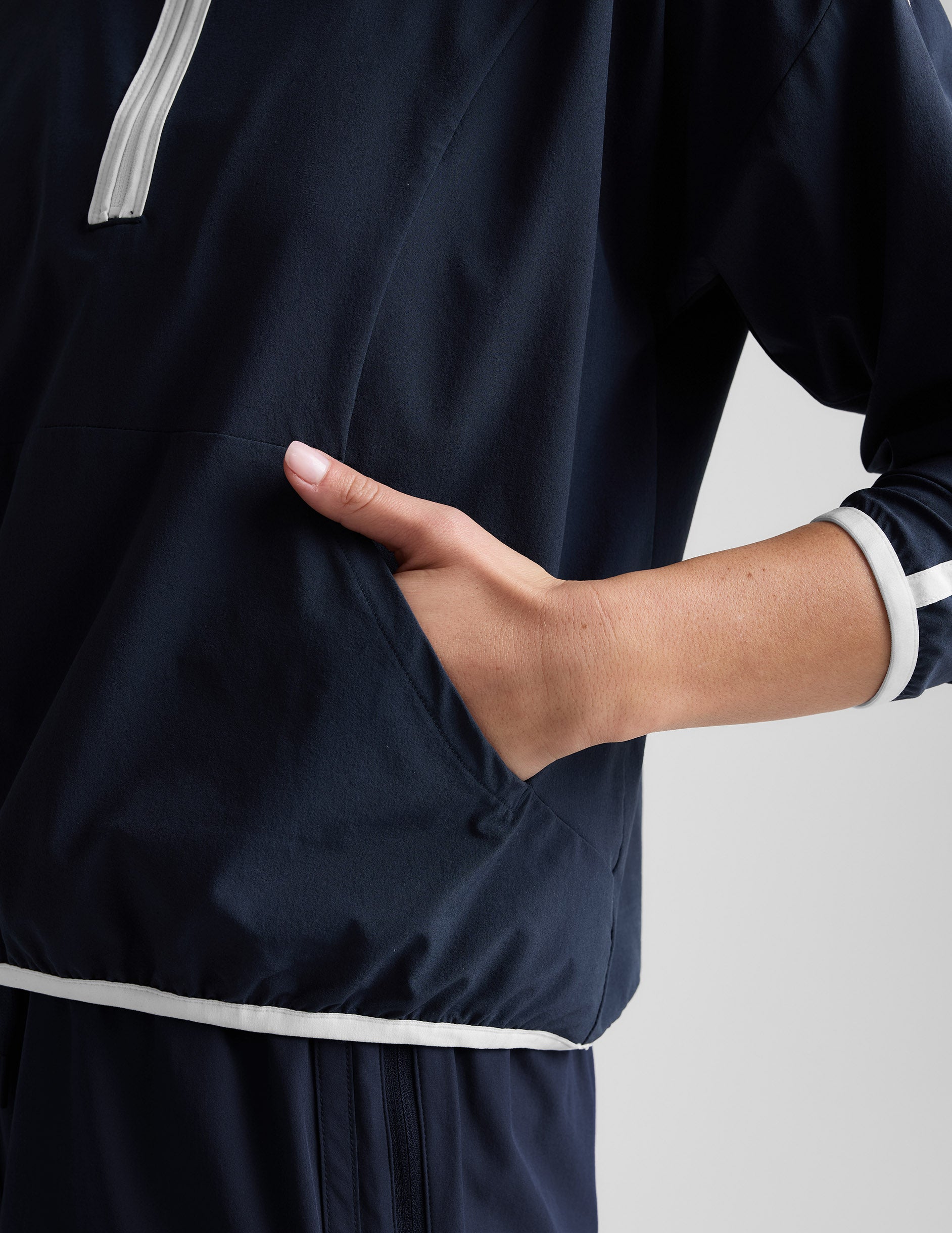 Stretch Woven Course Contrast Half Zip Pullover - Image 2