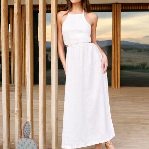 SoftWash Linen Halter Dress