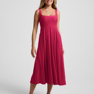 Featherweight At The Ready Square Neck Midi Dress